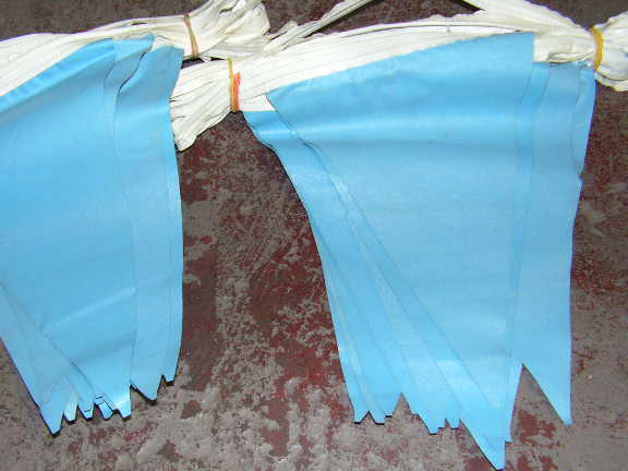 BUNTING, Plastic Pale Blue - 5m Length 14 Flags